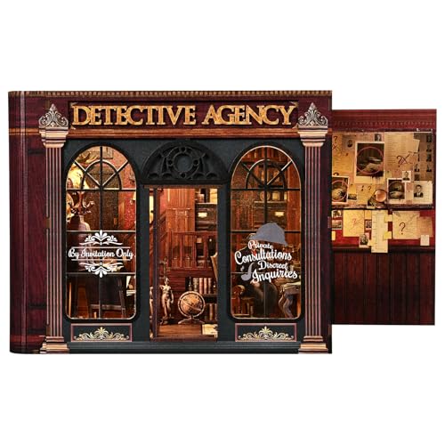 TOYQI Book Nook Kit for Adult, DIY Miniature Dollhouse Kit,Detective Agency - color: Detective Agency
