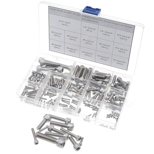 #2-56 to 5/16"-18 UNC 304 SS Knurled Hex Socket Head Cap Screws Kit