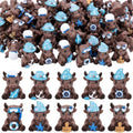 Yaomiao 60 Pcs Mini Coastal Highland Cow Figurines Bulk Resin Cow Statues - style: Summer Nautical