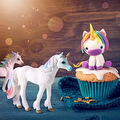 Jetec 8 Pcs Unicorn Toy Cake Toppers Flying Horse Figurines Party