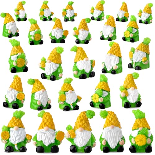 Wesiti 40 Pcs Christmas Pineapple Gnomes Mini Resin Figurine Miniature Resin Statues Tiny Gnomes Figurine for Table Decor Indoor Outdoor Home Garden Plant Pot - style: Pineapple
