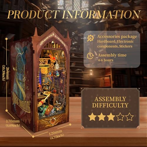 Book Nook Kit DIY Miniature House 3D Wooden Puzzle - Magic Academy - color: Magic Academy