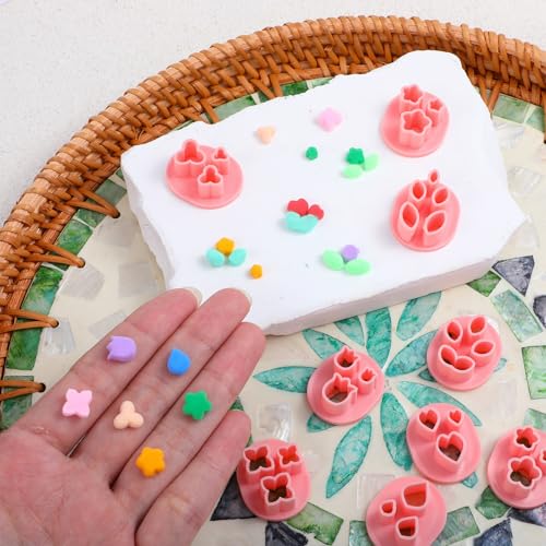 10Pcs Flower Polymer Clay Cutters, 10Shapes Mini Floral Clay Cutters