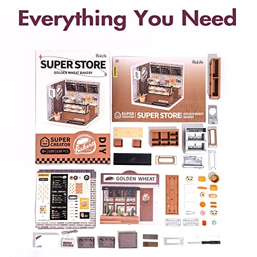 Rolife Super Creator DIY Plastic House Building Set (Golden Wheat Bakery) - style: Toasted Bakery