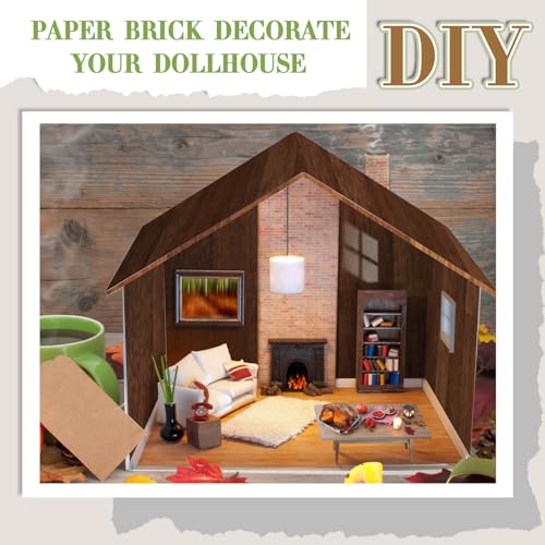 Flutesan 12 Pcs Miniature Dollhouse Wallpaper, Elegant Style - style: Elegant Style