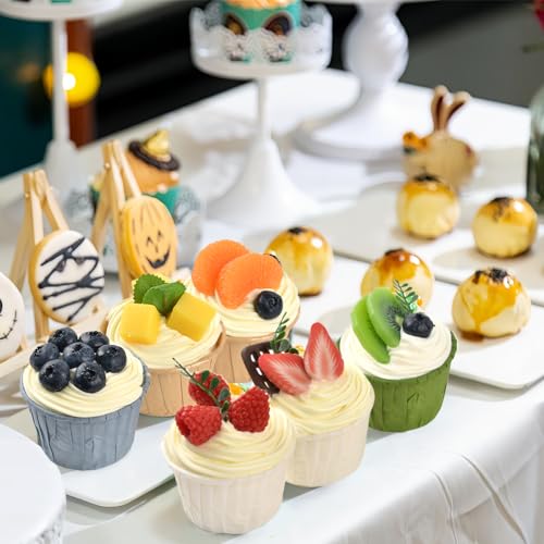 Fake Cupcake Simulation Sprinkle Artificial Food Cake Mixed Model Kitchen Decoration 6 pcs (Set C) - style: Set C