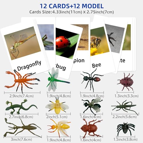 MEROCO Montessori Materials Insects Bugs Matching Game Kids Preschool 3-6 - style: Insect-Animal