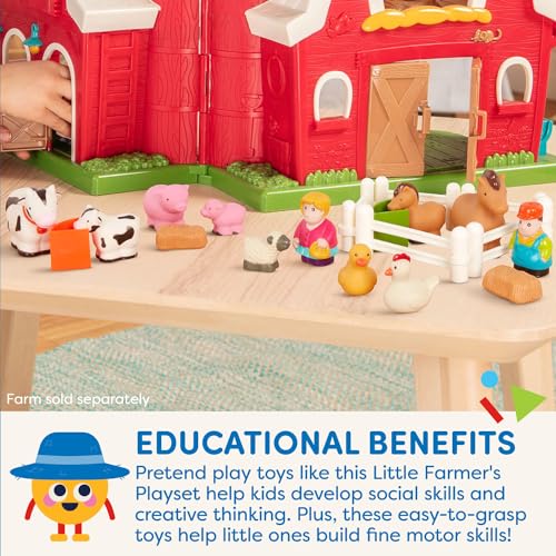 Battat Little Farmer's Playset Farm Animal Play Set, 25 Pieces, Toddler - style: Farm Animals with Acc (25 Pcs)