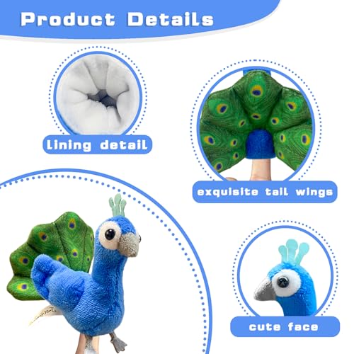 6pcs Bird Finger Puppets Set, Cute Animal Puppet for Role-Playing Mini Hand Puppets Suitable for Kids,Bird Animal Puppets for Storytelling, Realistic Finger Puppet for Toddlers - color: Bird