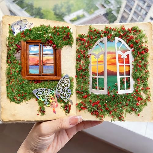 Miniature Tree Powder & Static Grass Flock with 2.17x2.17x0.8in Box, Realistic Model Turf for DIY Micro Landscape, Diorama Scenery, Fairy Garden, Model Railroad & Miniature Craft Projects.Red - color: Red
