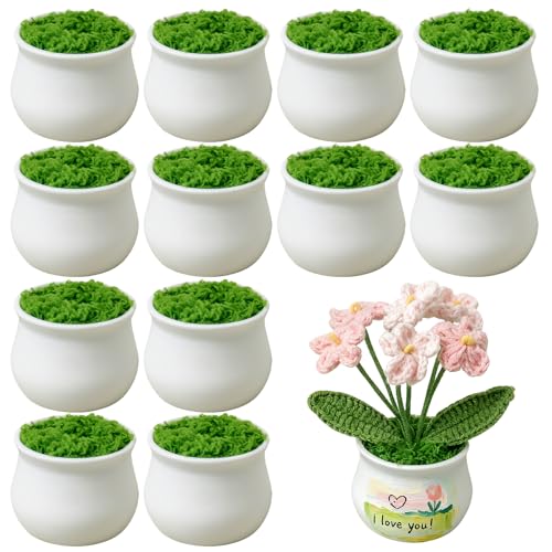 Joekaran Mini Flower Pots for DIY Crafts, 2inch Crochet Supplies, Set of 12