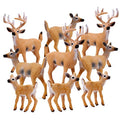 RESTCLOUD Deer Figurines Cake Toppers, Deer Toys Figure, Small Woodland Animals Set of 9 - style: Pack of 9