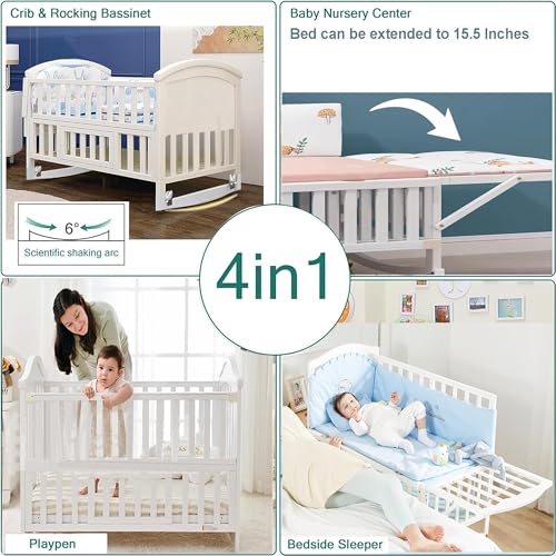 Portable Mini Baby Crib 4in1 Beside Cunas with Mattress