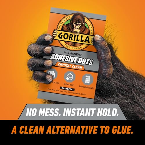 Gorilla Permanent Adhesive Dots, Double-Sided, Clear, 150 Pieces, 3-Pack - size: 3 - Pack