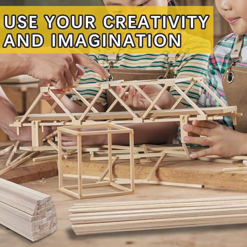 150 Pcs Balsa Wood Sticks 1/8 x 1/8 x 12 Inch balsa Wood Strips Hardwood Square Dowels balsa,Craft DIY Supplies Square Wooden dowels - color: 150 Pcs Balsa Wood Sticks 3mm