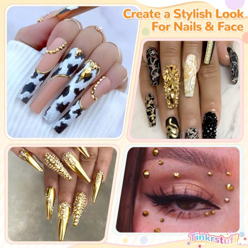 TINKRSTUFF 36000Pcs Copper Gold Rhinestones Bedazzling Kit - color: Copper Gold, size: Large Pack with Glue