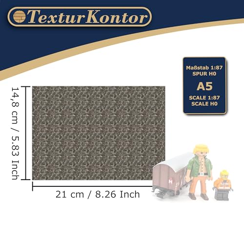 3 Sheets Self-Adhesive Decorative Film Roof Tiles for Model Making in Scale 1:87 Scale H0 (UK: 3.5 mm Scale) (Roof Shingles Stone) - color: Roof Shingles Stone