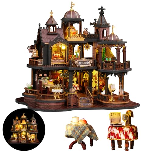 DIY Miniature House Kit Dollhouse Kit for Adults to Build Mini Magic House - color: Magic Eltz Castle