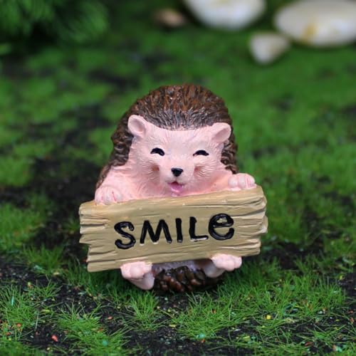 Miniature Garden Fairy Set, 6 PCS Resin Figurines with Winged Fairy in Yellow Dress, Hedgehog with Smile Sign, White Ducks, Outdoor Indoor Decor - color: 6 Pcs Fairy Hedgehog Ducks Set