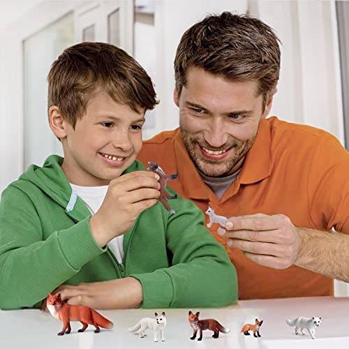SIENON 8Pcs Mini Fox Animals Figures Woodland Toys Set - color: 8pcs Fox Toy Figures