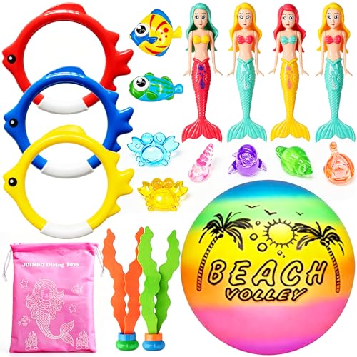 18 Pcs Diving Pool Toys for Kids Ages 3-12 Set with Storage Bag - style: Mermaid Set -18 Pack