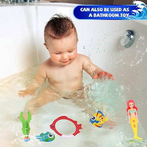 18 Pcs Diving Pool Toys for Kids Ages 3-12 Set with Storage Bag - style: Mermaid Set -18 Pack