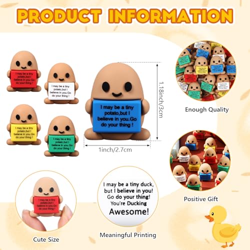 Gejoy 25 Pcs Mini Rubber Colorful Motivational Potato Toys Positive Figures - style: Colorful Motivational Potato