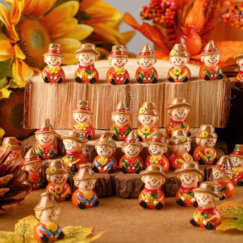 Wesiti 40 Pcs Fall Mini Scarecrow Resin Figurine Fall Miniature Statues - style: Scarecrow