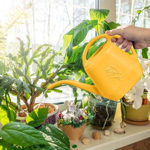 Watering Can - for Home Plant Garden Grip - 1 Gallon - Orange - color: Orange