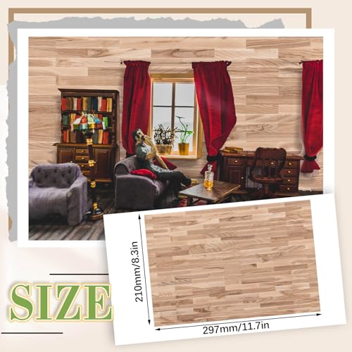Flutesan 12 Pcs Miniature Dollhouse Wallpaper, Natural Style - style: Natural Style
