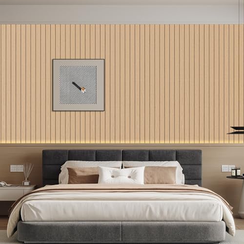 Arthome Peel and Stick Slat Wall Panels 15.7 "x240,Self-Adhesive PVC Wood Grain Wallpaper Panel,3D Thick Faux Soundproof Backsplash Accent Wall Tile for Walls & Furniture (Oak- Coverage 26 Sq.ft) - color: Oak, size: 15.7" x 240"