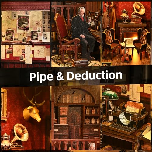 TOYQI Book Nook Kit for Adult, DIY Miniature Dollhouse Kit,Detective Agency - color: Detective Agency