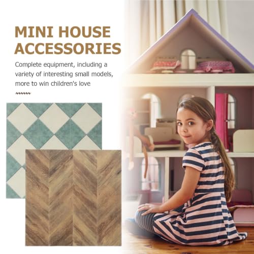 Toyvian Dollhouse Floor Tile Prop Vintage Style 1:12 Scale
