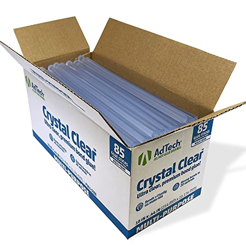 AdTech Hot Glue Sticks, 10" Full Size, Clear - Multi-Temp for High, Low, Dual Temp Glue Guns, Quick Bonding for Crafting, DIY, and Repairs - Made in USA