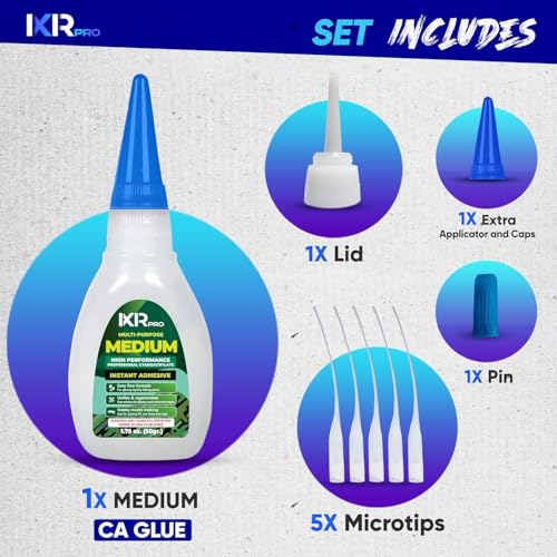 Medium CA Glue, Super Glue, Adhesive, 3 Pcs 1.75oz Repair kit - size: 3 Pack