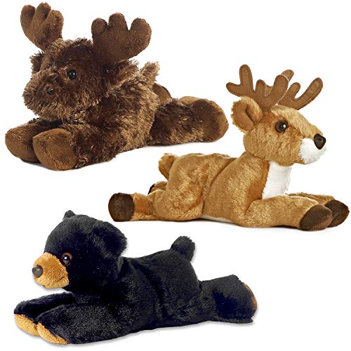 Aurora Bundle Deer Maxamoose and Black Bear Woodland Forest Mini Flopsies