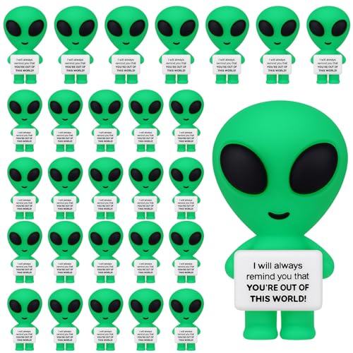 Gejoy 25 Pcs Mini Rubber Alien Toys Positive Mini Aliens Figures - style: Alien