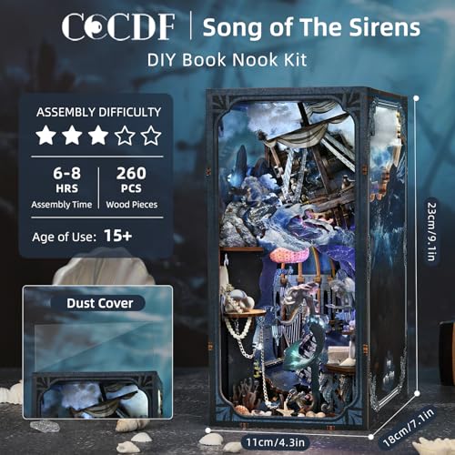 Song of The Sirens Book Nook Kit, DIY Miniature Dollhouse Kit for Adults - color: Song of the Sirens