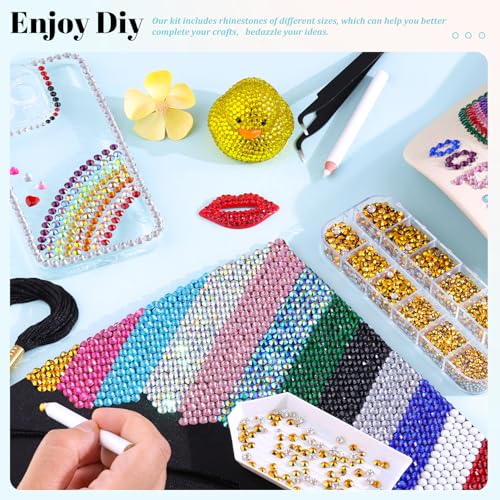 6100Pcs Resin Rhinestones for Crafting with 2Pcs 10ml B7000 Jewelry Glue, 1 Box Flatback Crystals Diamond (Gold) for Bedazzling Crafts DIY Nail Art Non Hotfix Gems for Clothing Shoes Tumblers - color: Gold, size: 1 Small Pack + 2Pc Glue