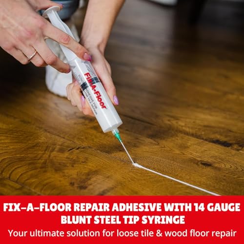 The Original Fix-A-Floor Loose Tile Repair Adhesive with Syringe - Tile, Porcelain, Ceramic, Marble, Stone & Wood Floor Repair Adhesive - Pack of 2 - size: 10.1 Oz (Pack of 2)