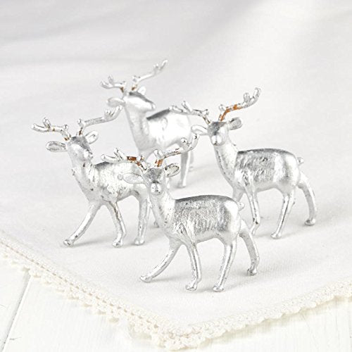 Factory Direct Craft Group of 12 Plastic Standing Antique Silver Deer for Christmas Villages and Everyday Crafting (1 3/4 Inch) - color: Antique Silver Deer (12pk), size: Package of 12