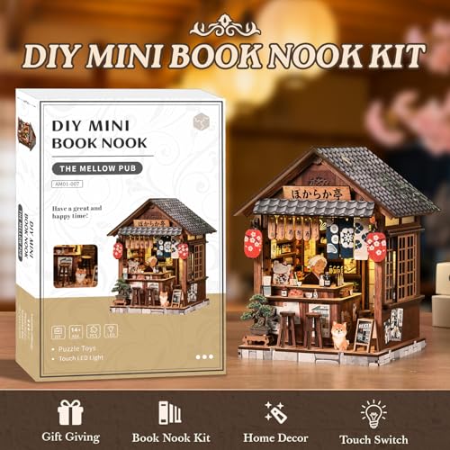 Roroom DIY Miniature House Kit, Japanese Izakaya Tavern Dollhouse Kit - color: The Mellow Pub