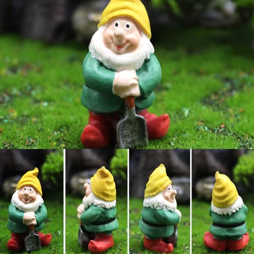 Mini Gnomes Set of 7 - Fairy Garden Accessories, Tiny Gnome Figurines for Miniature Fairy Garden Decor, Plant Pot Decorations - style: Gnome Set of 7