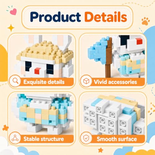 Mini Micro Animal Building Blocks Set, 12 Collectible Mini Animals, DIY Desk Display Ornaments, Stress Relief Craft Model, Handmade Gift for Building Enthusiasts - color: Pastel