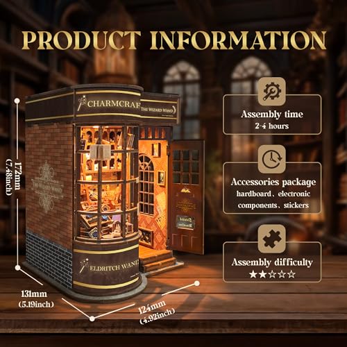 Book Nook Kit DIY Miniature House 3D Wooden Puzzle - Magic Wand Shop - color: Magic Wand Shop