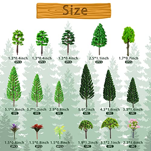 40PCS Woodland Animals Figures Model Trees Cake Toppers for Decorations