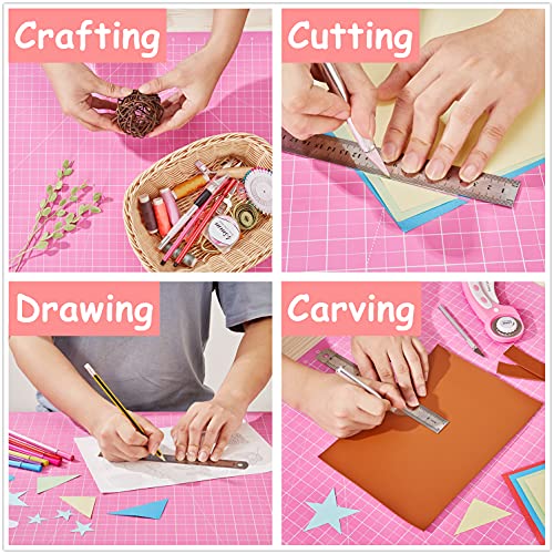 HEADLEY TOOLS 18"x24" Thickened Self Healing Cutting Mat, A2 Rotary Cutting Sewing Mat for Crafts, Double Sided 5-Ply Table Cutting Board for Fabric Quilting Patchwork Arts Hobby Project, Pink/Purple - color: Pink/Dark Purple, size: 23.6"L x 17.7"W
