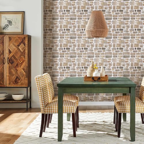 COMSTICKC 3D Faux Stone Wall Panels Peel and Stick, 10 Pcs 11.8" x 11.8" - color: Brown - 01