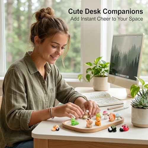 Zerobe 40Pcs Mini Forest Animal Figurines: Resin Fairy Garden Accessories - color: Forest