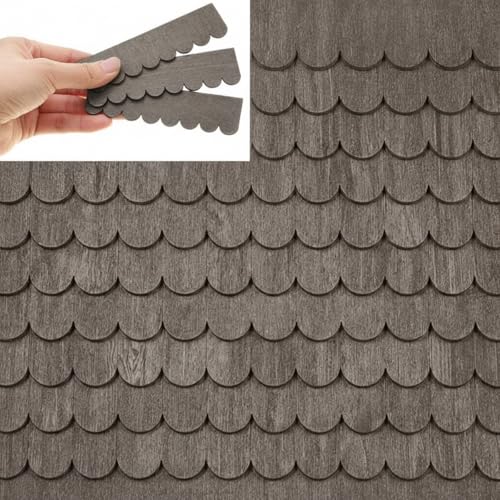 Wenqik 100 Strips Dollhouse Roof Shingles, Taupe - color: Taupe